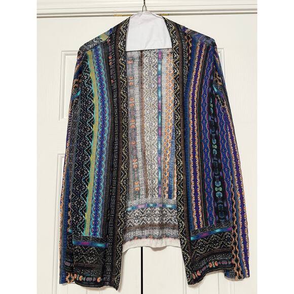 Chico's Boho Print Cardigan, Size 2 - Picture 1 of 4